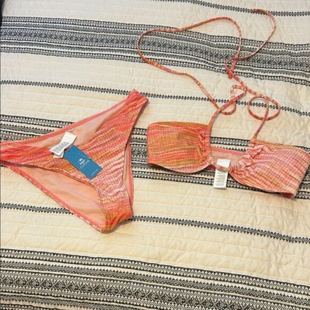 Cupshe Vibrant Striped Bikini Bottom    A